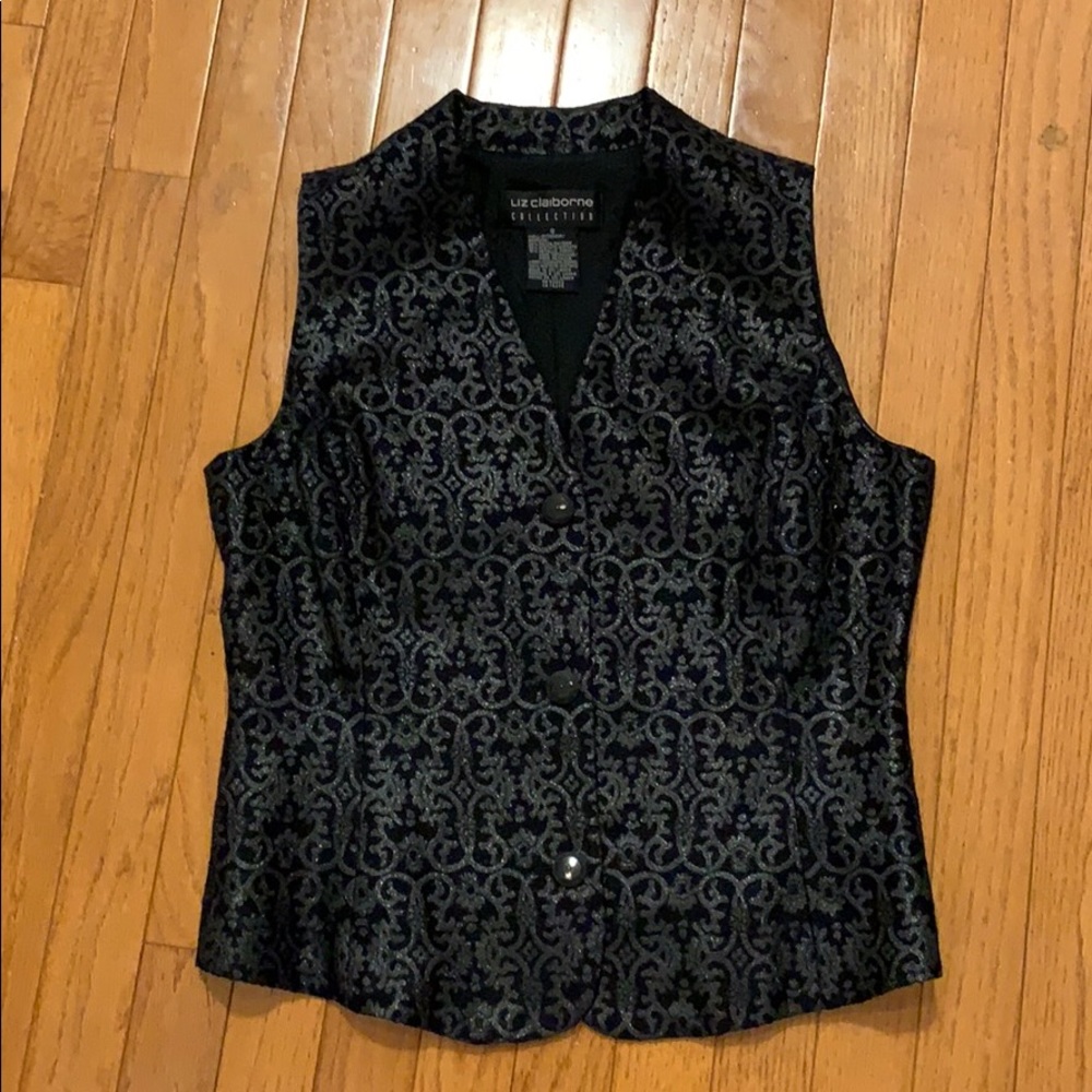 Liz Claiborne black vest sz 8